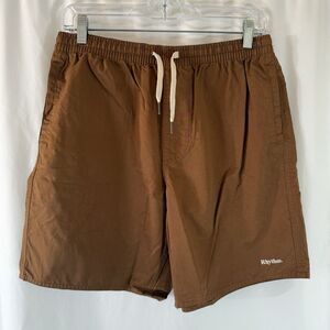 Rhythm Shorts Men's 32 Brown Drawstring Pull On 7.5" Inseam Pockets